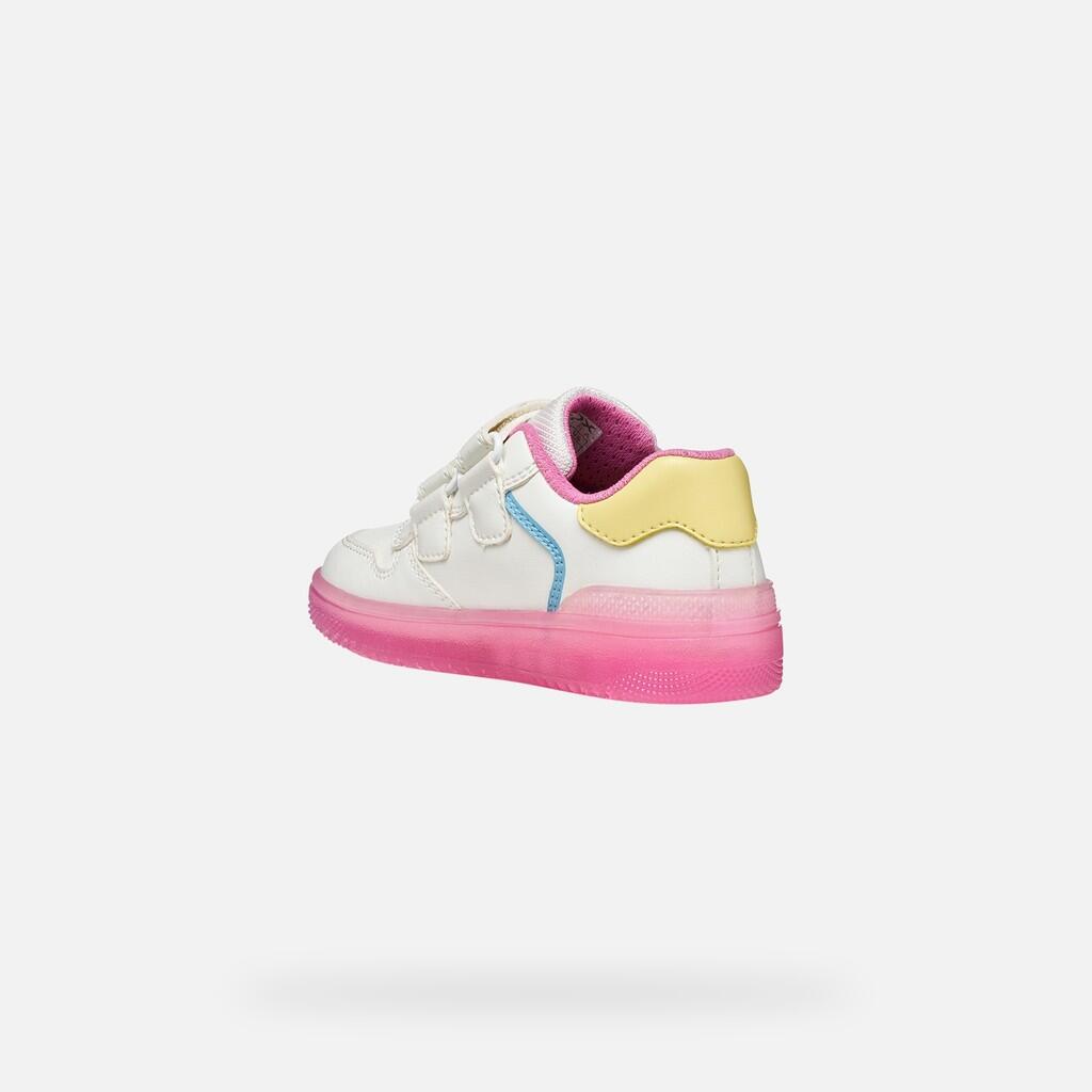 Baskets Fille J WASHIBA GIRL Blanc/Rose Foncé 5/7