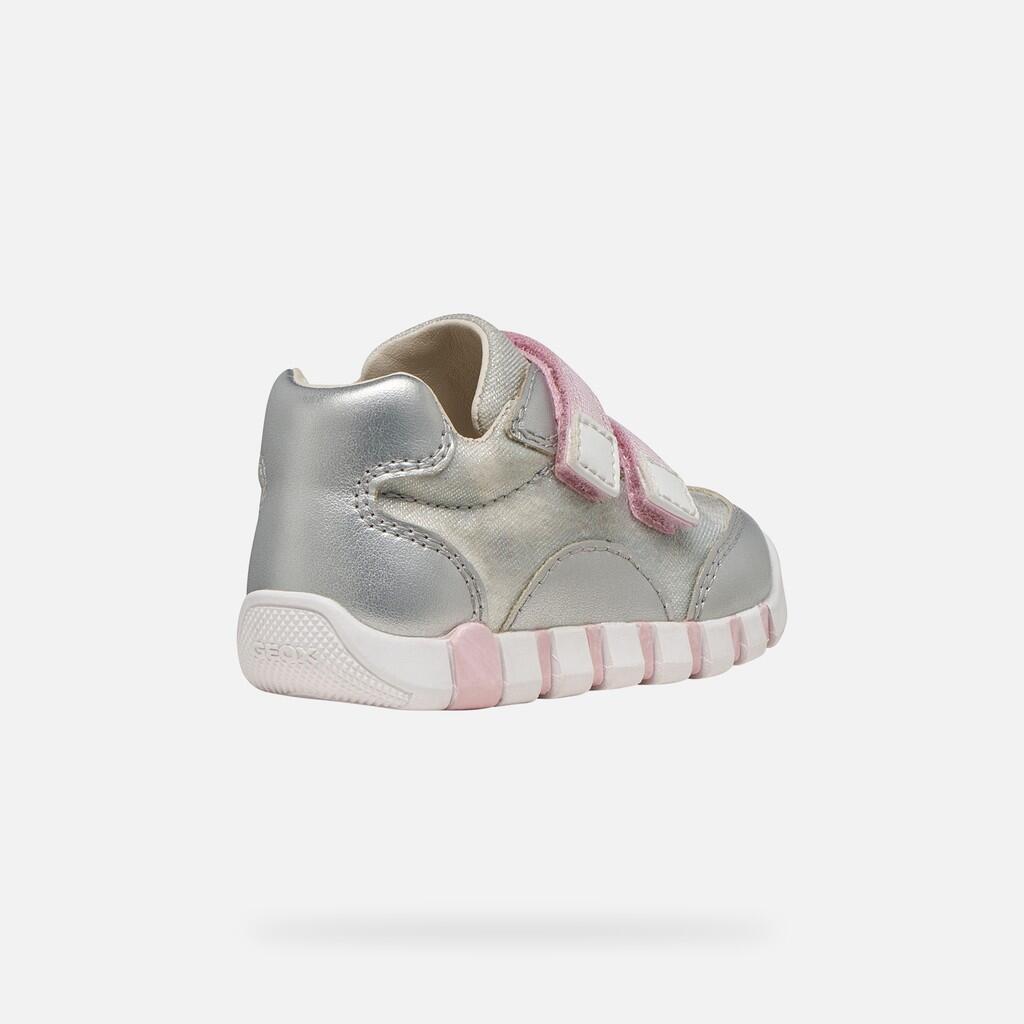 Premiers Pas Bébé Fille B IUPIDOO GIRL Argent/Rose 5/7