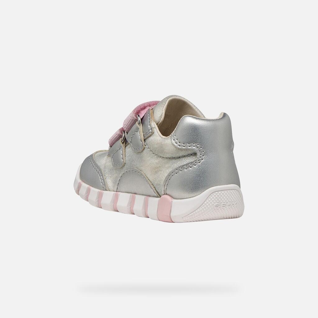 Premiers Pas Bébé Fille B IUPIDOO GIRL Argent/Rose 4/7