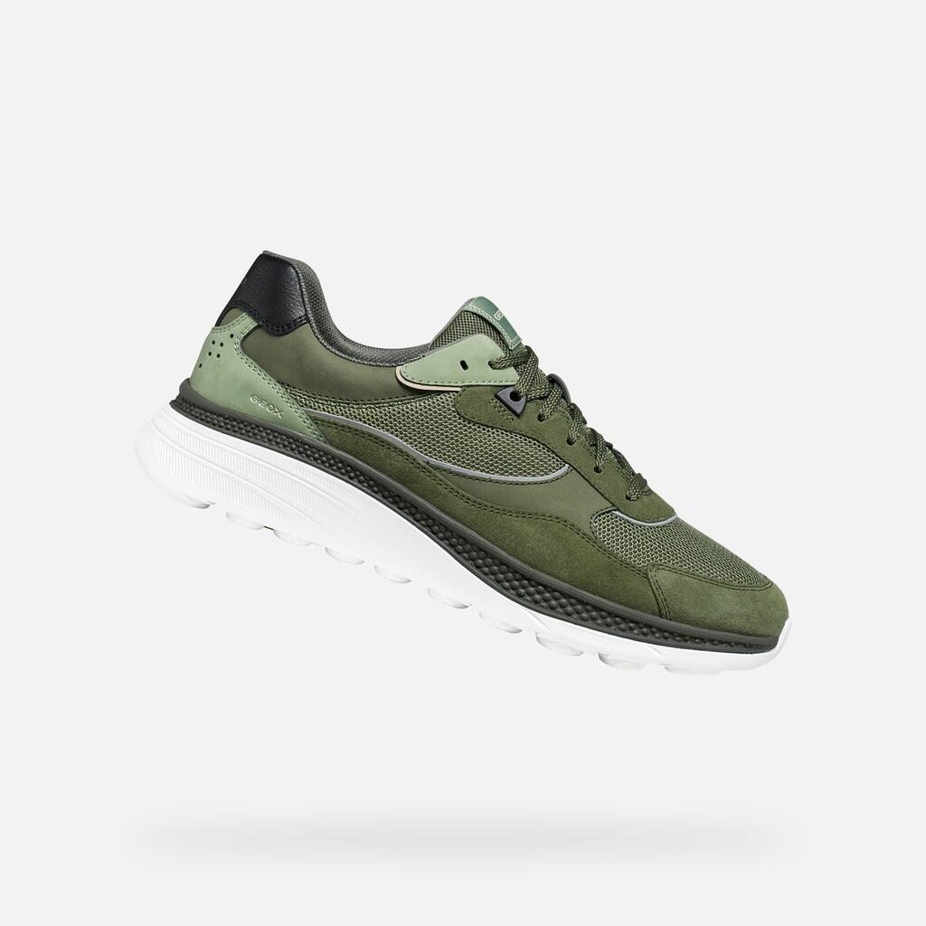 Geox - Baskets Homme U Spherica Actif X1 Vert Mousse - Chaussures De Sport - Marron - Decathlon