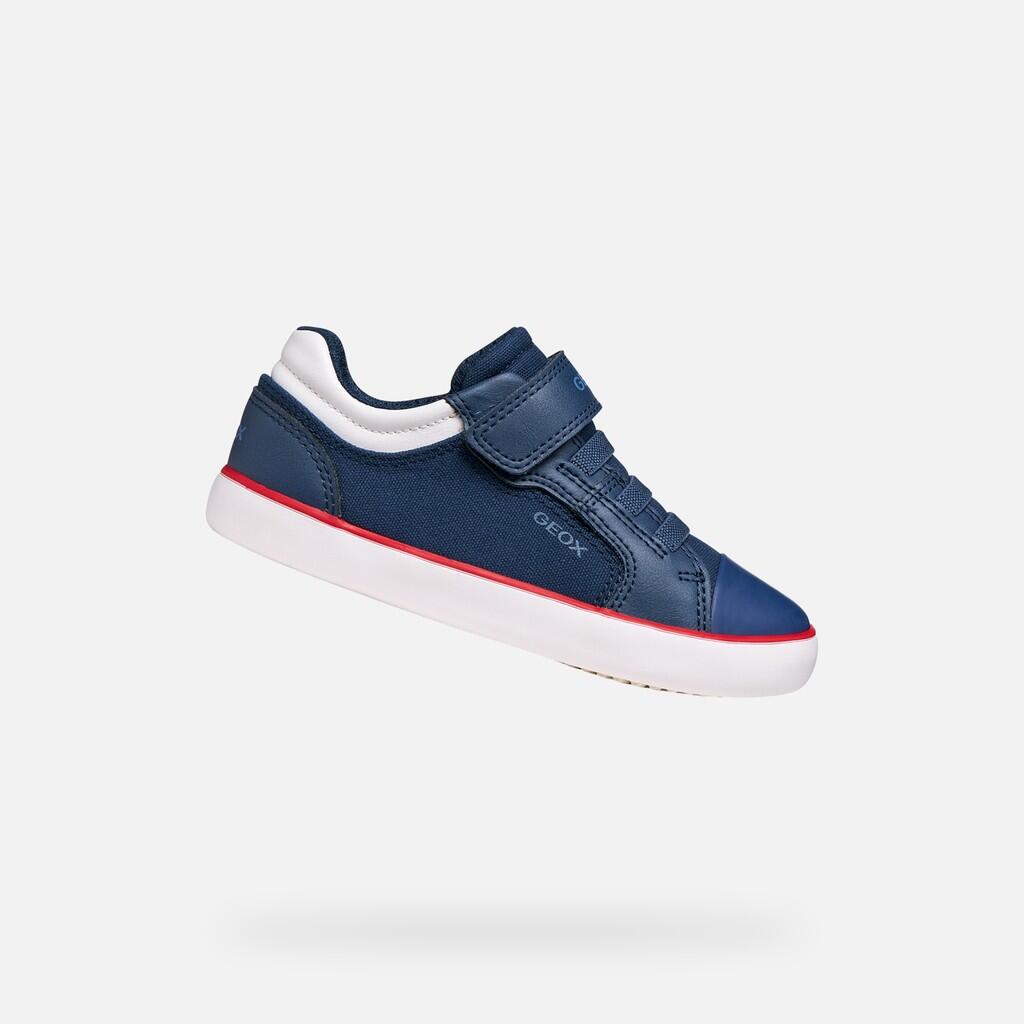 Geox - Baskets Garçon Gisli Boy Bleu Marine/blanc - Chaussures De Sport - Blanc|bleu - Decathlon
