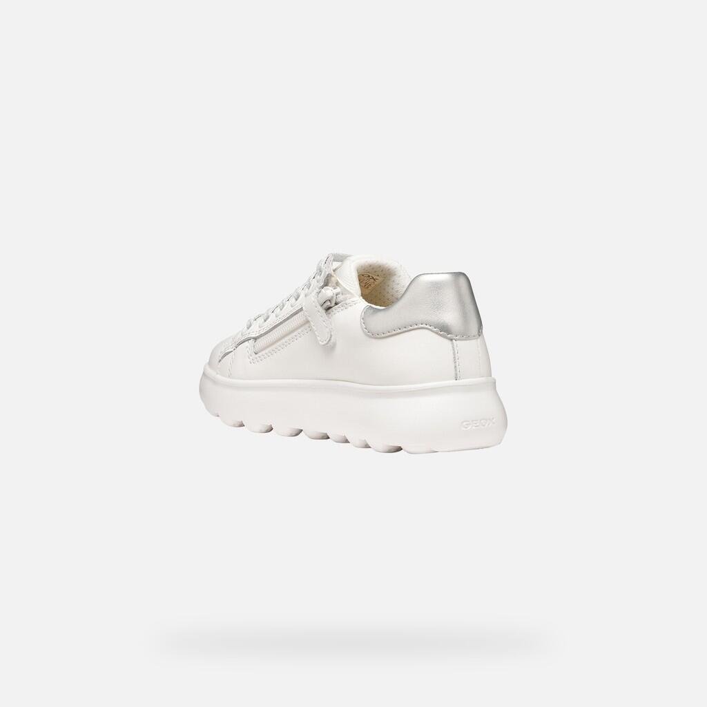 Baskets Fille J PUFFYPOP GIRL Blanc/Argent 5/7