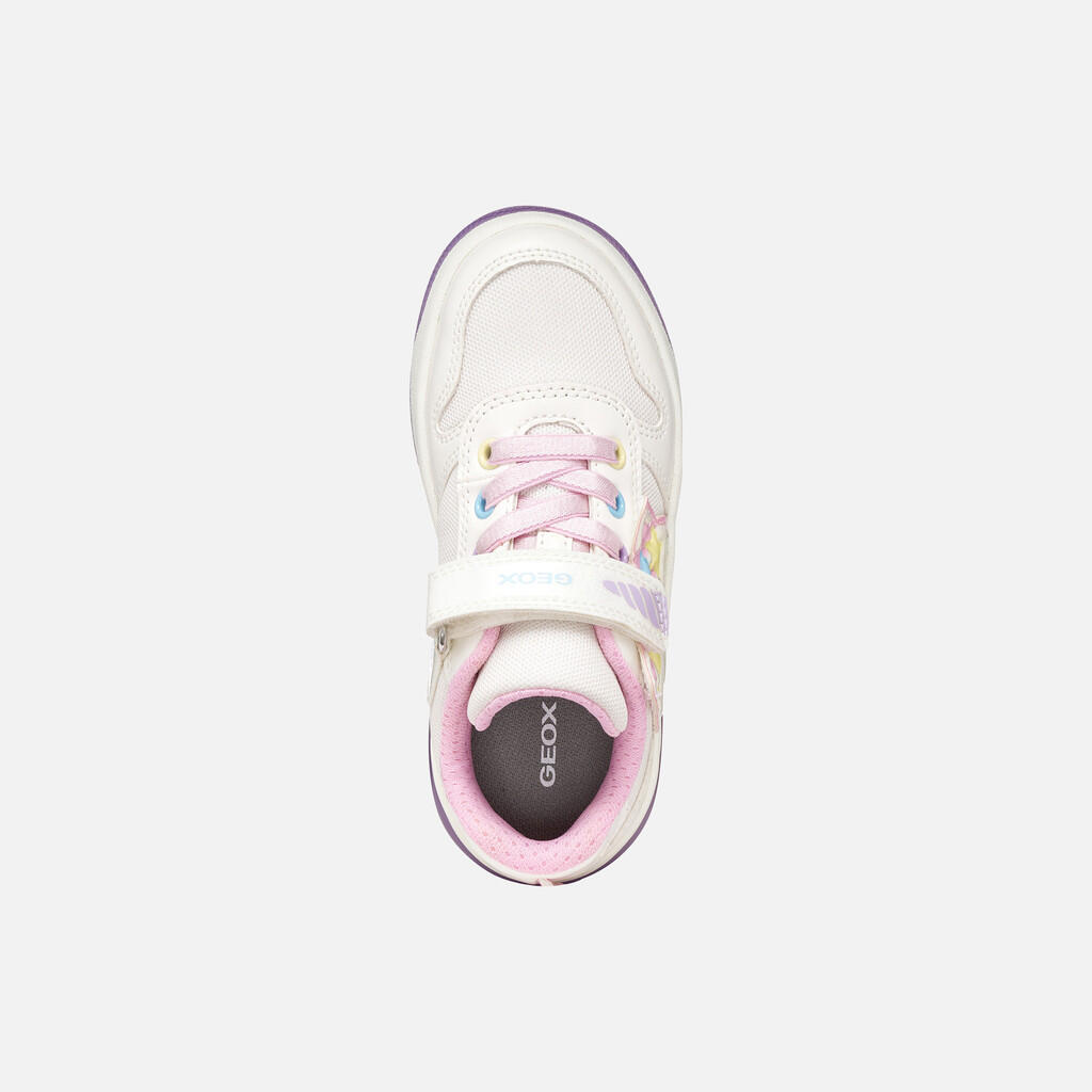 Baskets Fille J SKETLITE GIRL Blanc/Rose 6/7