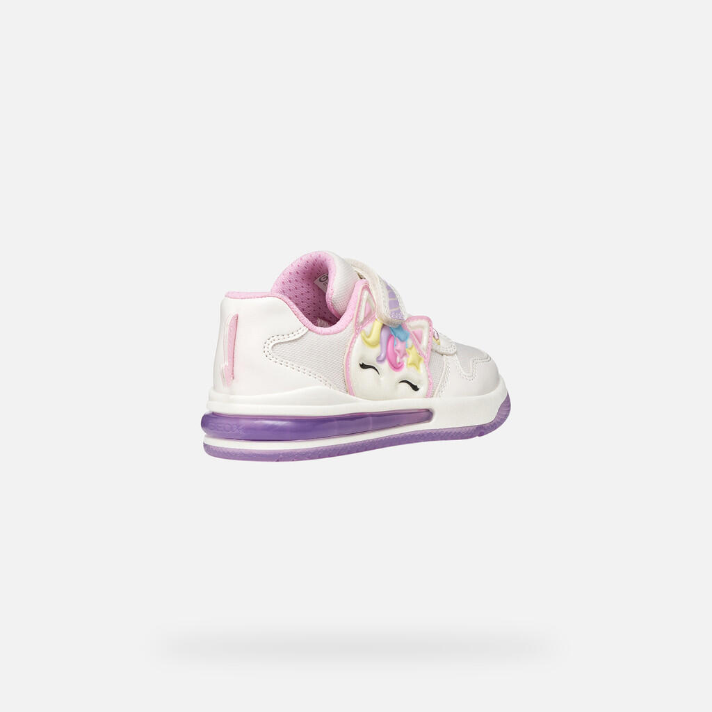 Baskets Fille J SKETLITE GIRL Blanc/Rose 5/7