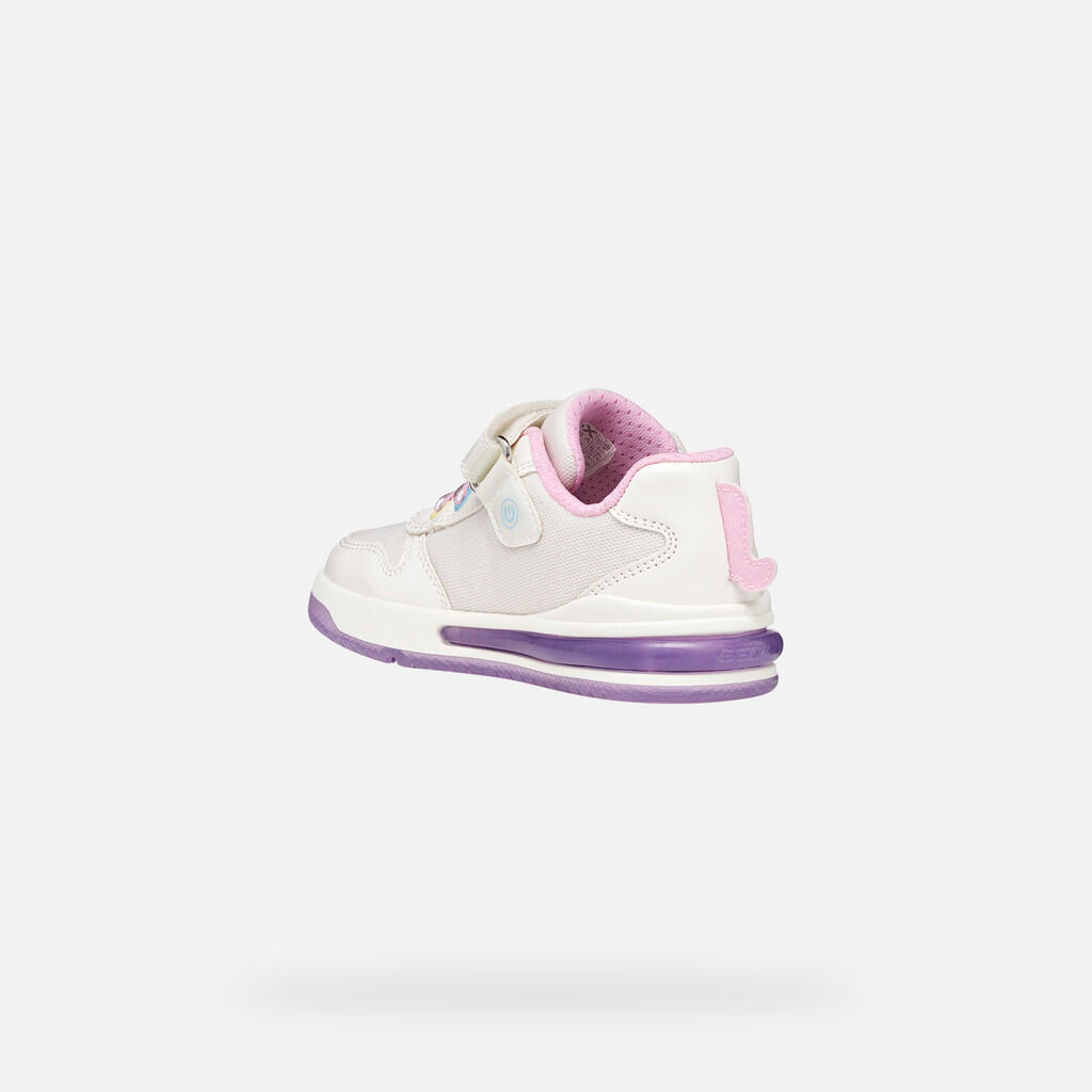 Baskets Fille J SKETLITE GIRL Blanc/Rose 4/7