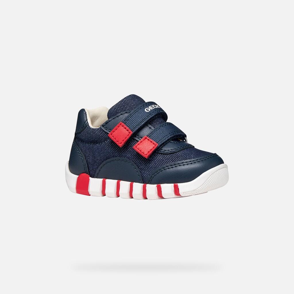 Premiers Pas Bébé Garçon IUPIDOO BABY BOY Bleu Marine/Rouge 4/7