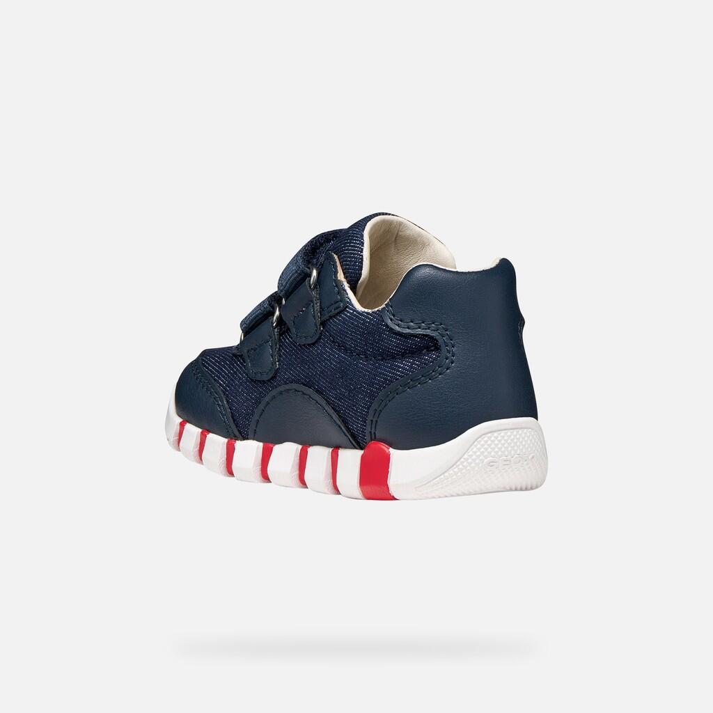 Premiers Pas Bébé Garçon IUPIDOO BABY BOY Bleu Marine/Rouge 5/7