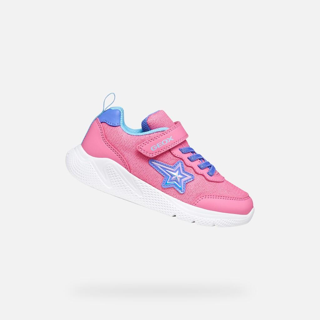 Geox - Baskets Fille Sprintye Girl Rose/indigo - Chaussures De Sport - Rose - Decathlon