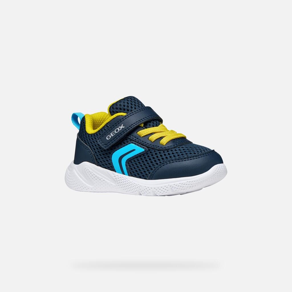 Baskets Bébé Garçon B SPRINTYE BOY Bleu Marine/Jaune 4/7