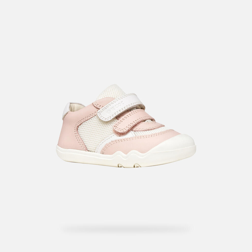 Baskets Bébé Fille B STEPPIEUP GIRL Rose Clair/Blanc 3/7