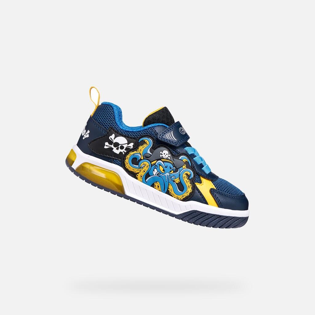 Geox - Baskets Garçon Inek Boy Bleu Marine/jaune - Chaussures De Sport - Bleu|jaune - Decathlon