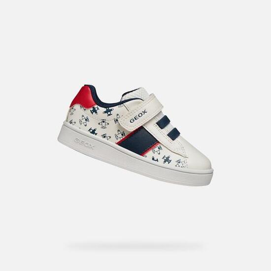 Baskets Bébé Garçon B ECLYPER BOY Blanc/Rouge