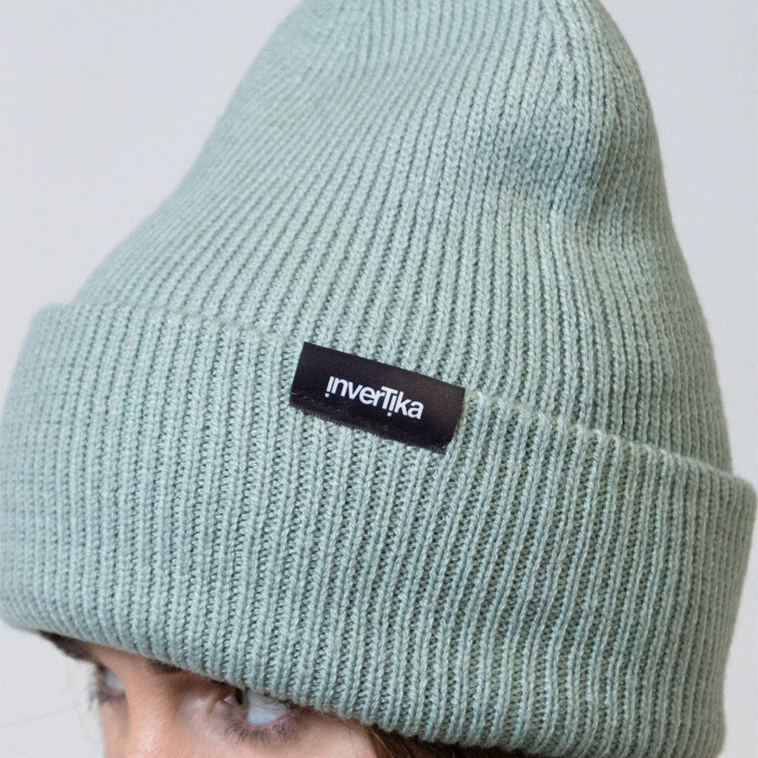 Cappello poliestere riciclato tessuto maglia costine uso quotidiano Menta 2/4