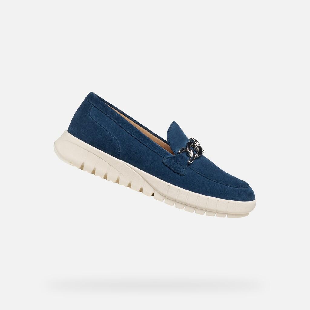 Geox - Mocassins Femme D Flextride Bleu Aviateur - Chaussures De Sport - Bleu - Decathlon