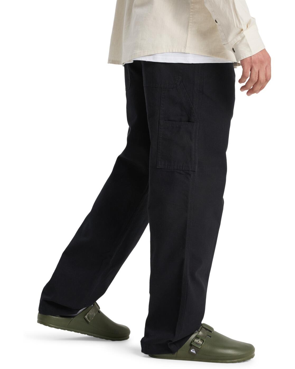 Pantalon workwear en toile CARPENTER Noir Homme 3/4