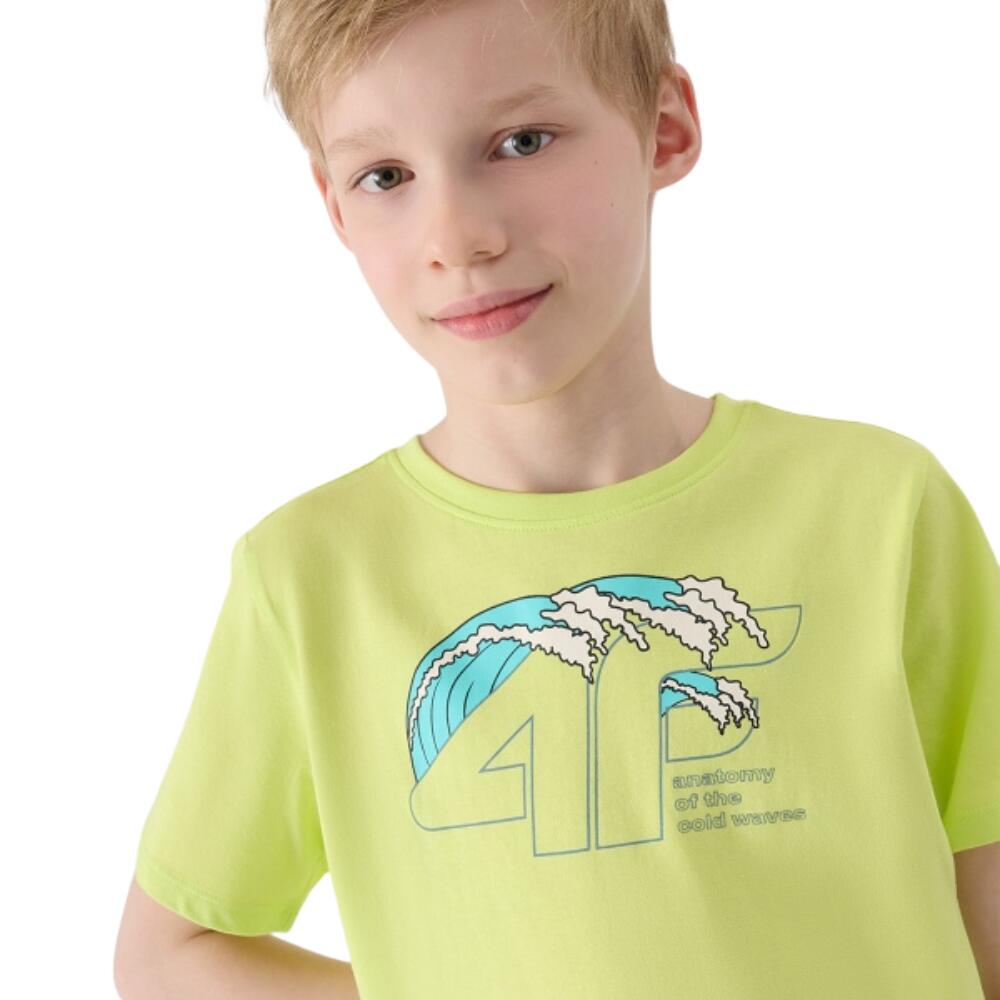 Camiseta infantil 4F verde 4FJWSS25TTSHM1917 – Estilo desportivo e corte regular 2/5
