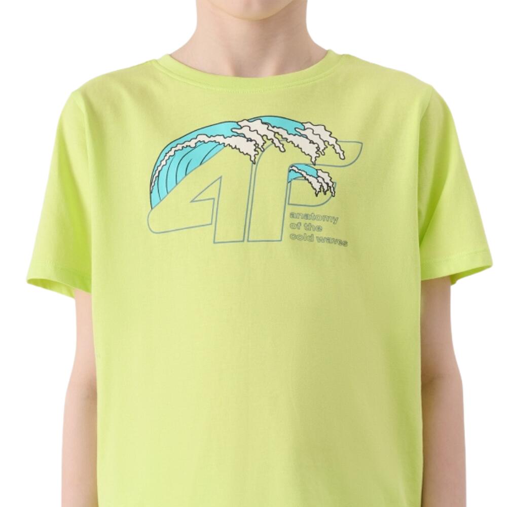 Camiseta infantil 4F verde 4FJWSS25TTSHM1917 – Estilo desportivo e corte regular 4/5