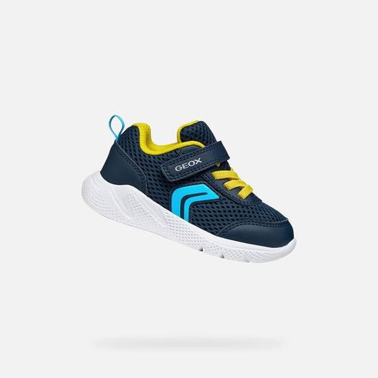 Baskets Bébé Garçon B SPRINTYE BOY Bleu Marine/Jaune