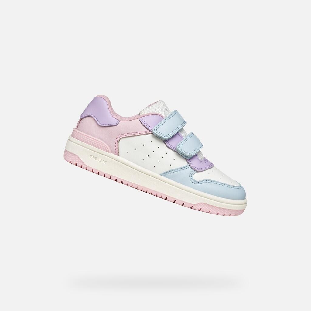 Geox - Baskets Fille Washiba Junior Bleu Ciel Clair/lilas Clair - Chaussures De Sport - Bleu|mauve|rose - Decathlon