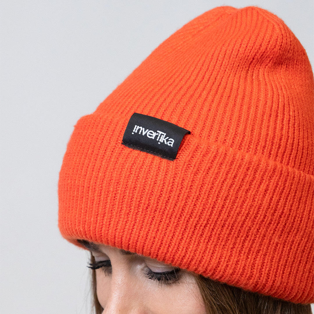 Cappello poliestere riciclato tessuto maglia costine uso quotidiano Arancione 2/4
