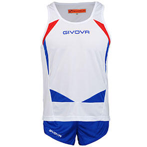 Compleu alergare barbati Givova Kit Sparta, white-royal