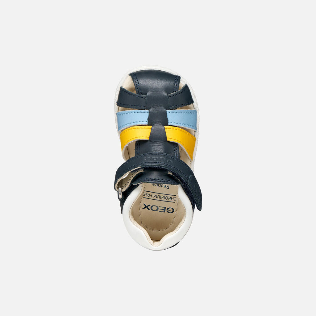 Premiers Pas Bébé Garçon B SANDAL MACCHIA BOY Bleu Marine/Jaune Foncé 7/7