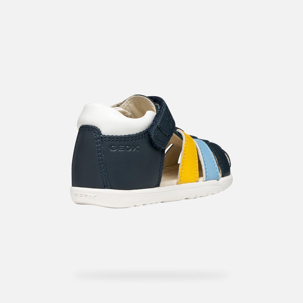 Premiers Pas Bébé Garçon B SANDAL MACCHIA BOY Bleu Marine/Jaune Foncé 6/7