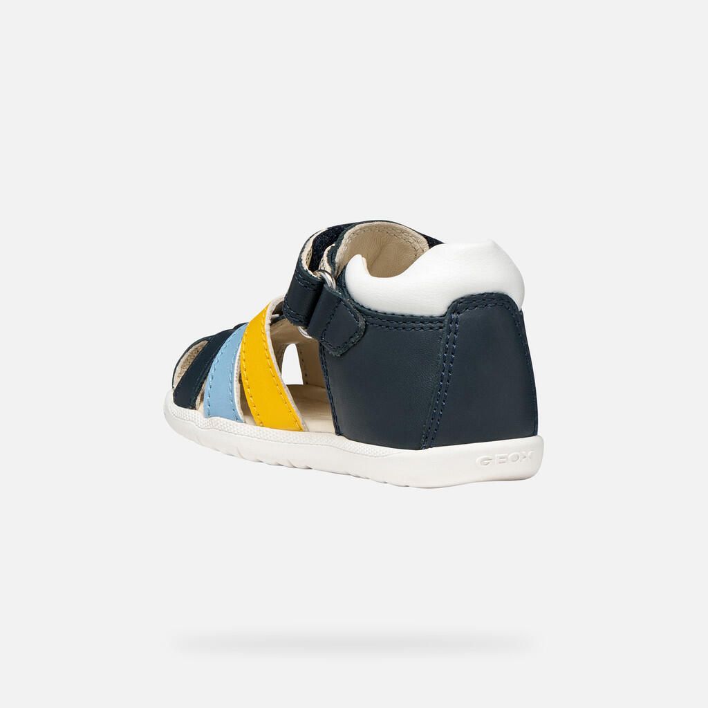 Premiers Pas Bébé Garçon B SANDAL MACCHIA BOY Bleu Marine/Jaune Foncé 5/7