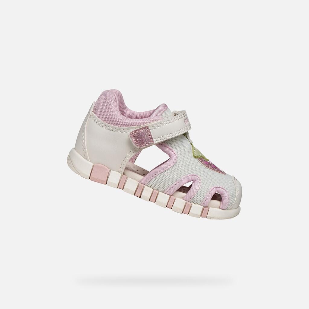 Geox - Sandales Bébé Fille Sandal Iupidoo Baby Girl Blanc/rose - Sandales - Blanc|rose - Decathlon