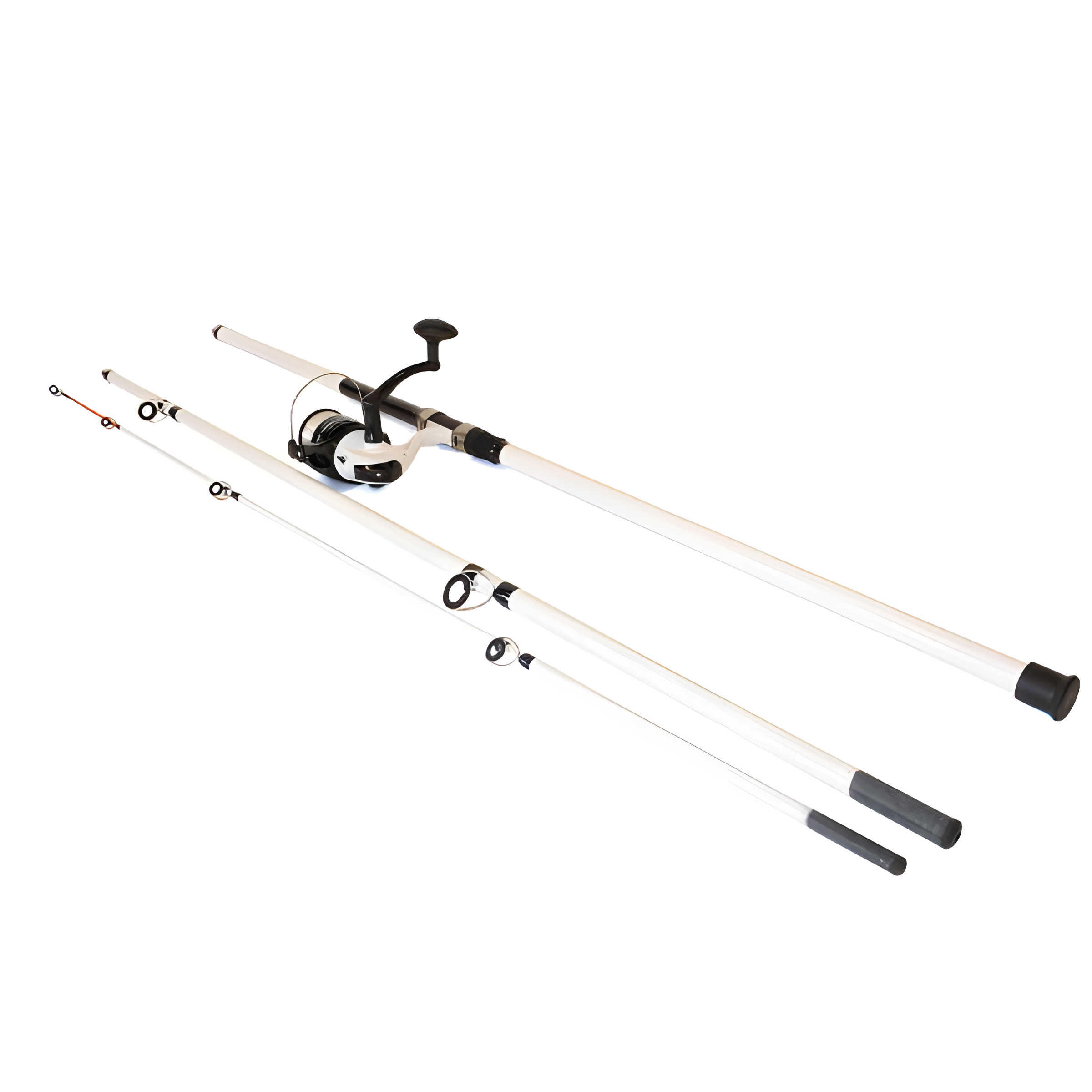 Fish-xpro - Set Canne Surfcasting - 390cm - Moulinet Mer - Nylon 0,40mm - Ensemble Pêche - Blanc|noir - Taille Unique - Decathlon