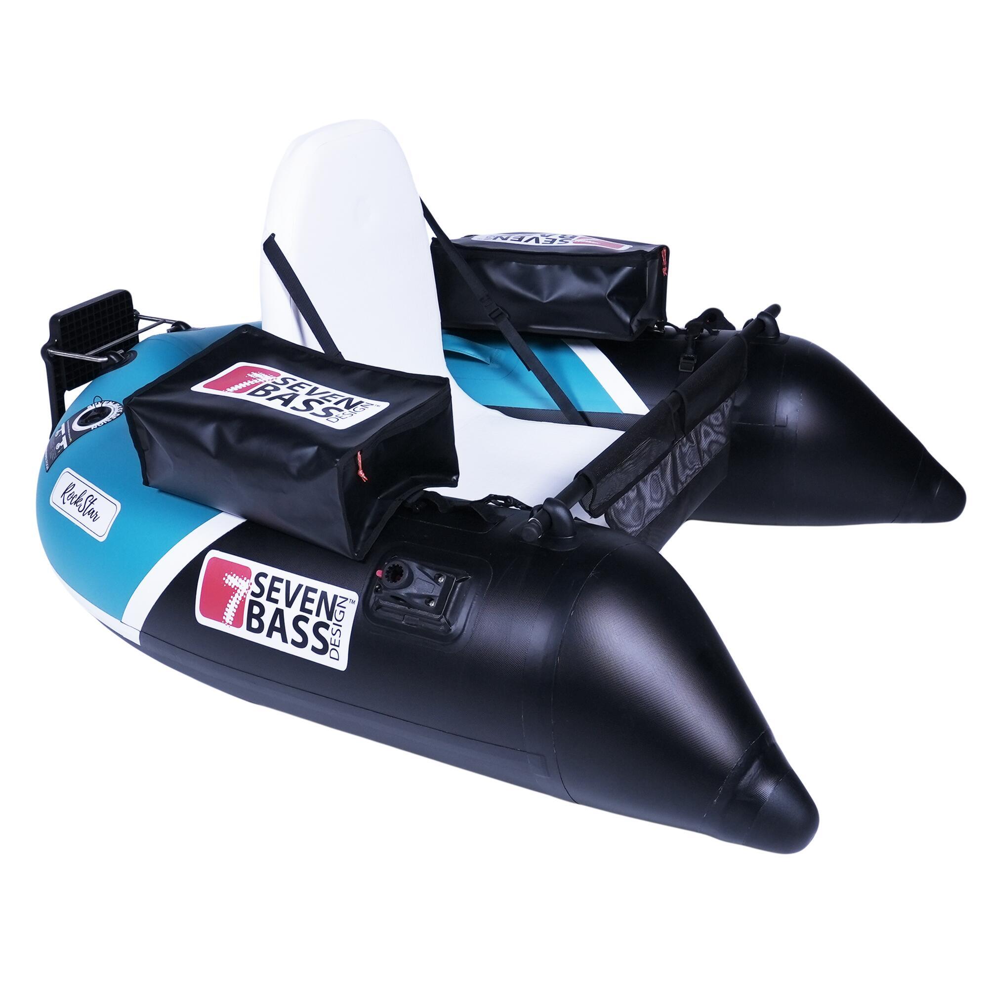 Seven Bass - Float Tube Seven Bass Rockstar - Black White Seafoam - Float Tube - Blanc|bleu|noir - 150cm - Decathlon