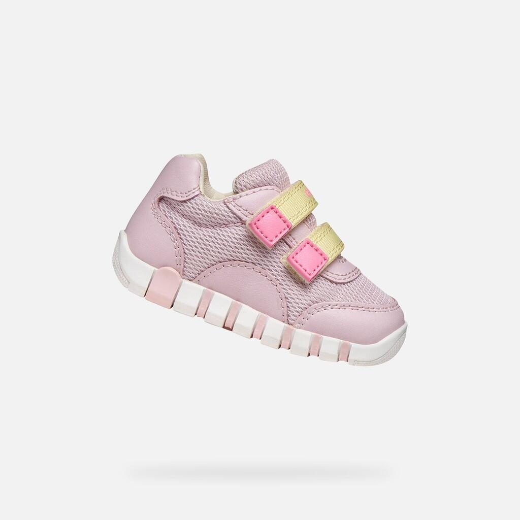 Geox - Premiers Pas Bébé Fille Iupidoo Baby Rose/jaune Clair - Chaussures De Sport - Jaune|rose - Decathlon