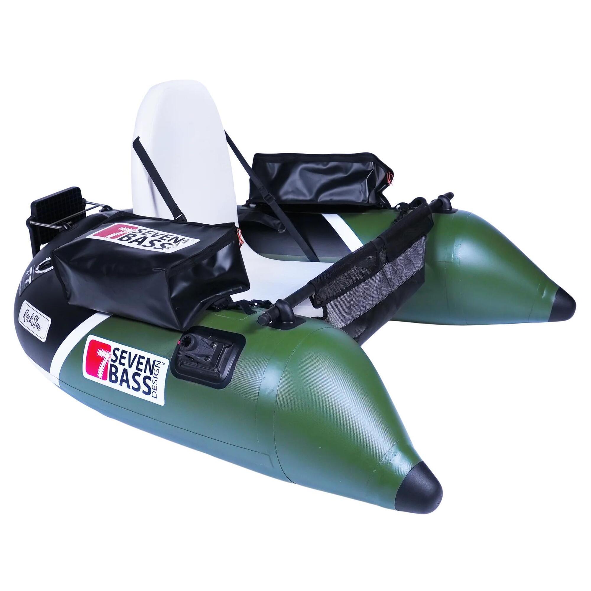 Seven Bass - Float Tube Seven Bass Rockstar - Kaki White Black - Float Tube - Blanc|noir|vert - 150cm - Decathlon