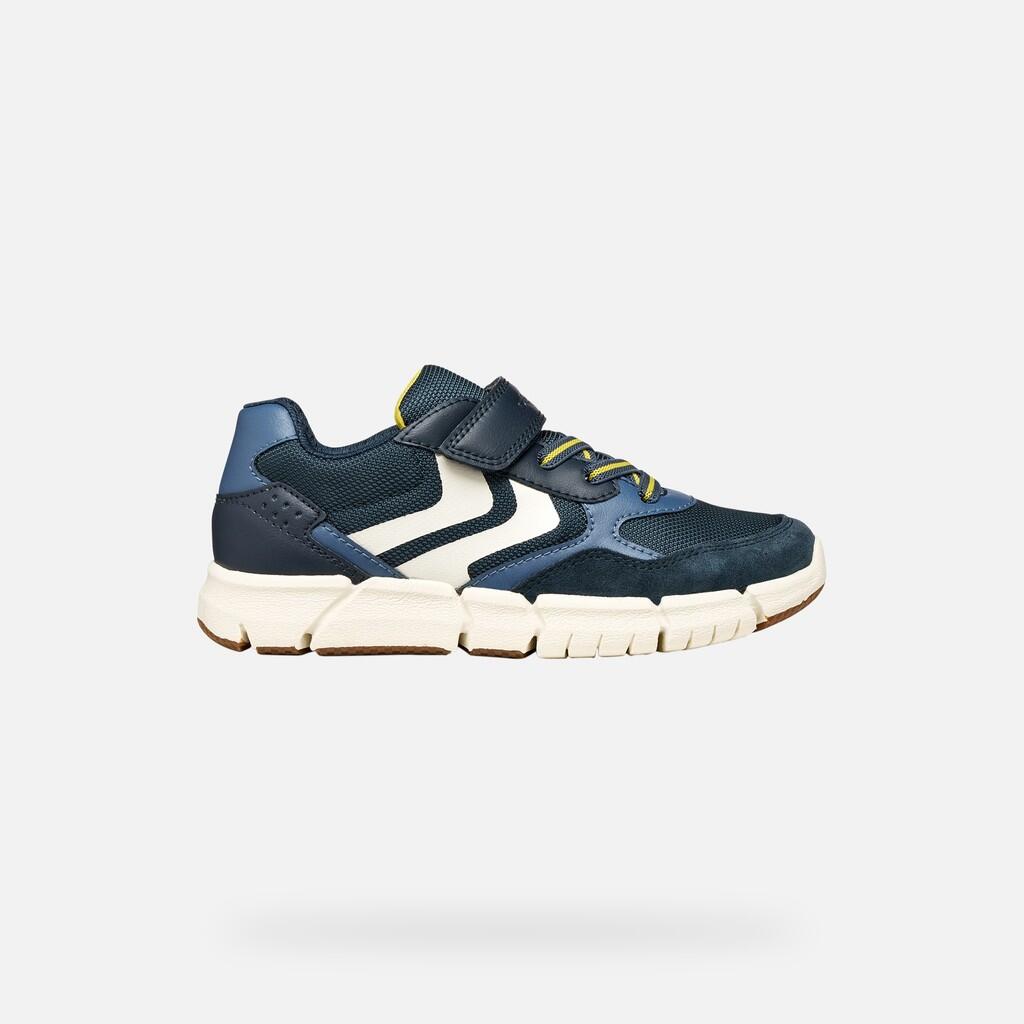 Baskets Garçon J FLEXYPER BOY Bleu Marine/Jaune 2/7