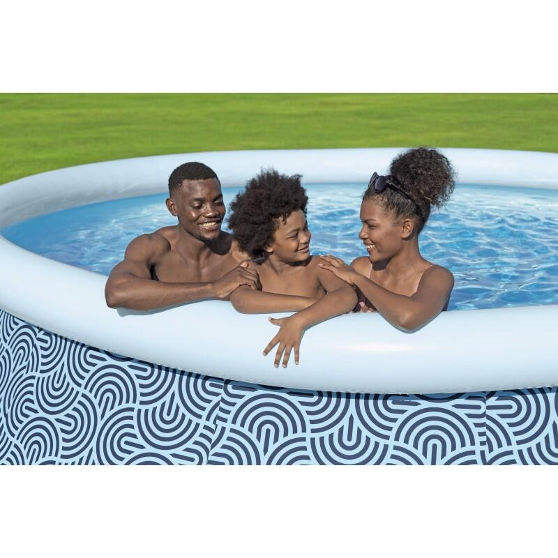 Bestway Piscine autoportante ronde 457 x 107 cm Fast Set décor géométrique 4/6