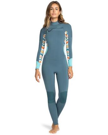 Combinaison de surf zip poitrine 3/2MM SWELL SERIES Bleu Femme