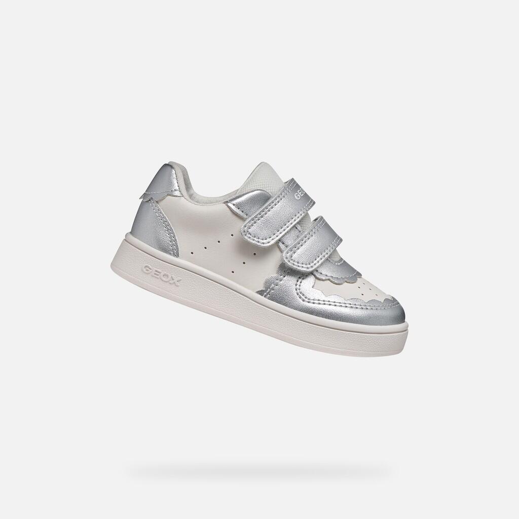 Geox - Baskets Bébé Fille B Eclyper Girl Blanc/argent - Chaussures De Sport - Blanc|gris - Decathlon