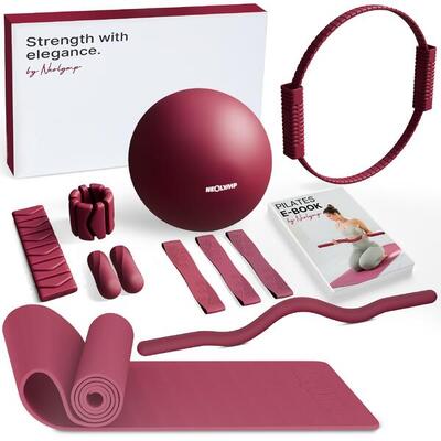 Pilates pro set met sz-stang 6,8 kg, mat, ring, bal, banden & halters