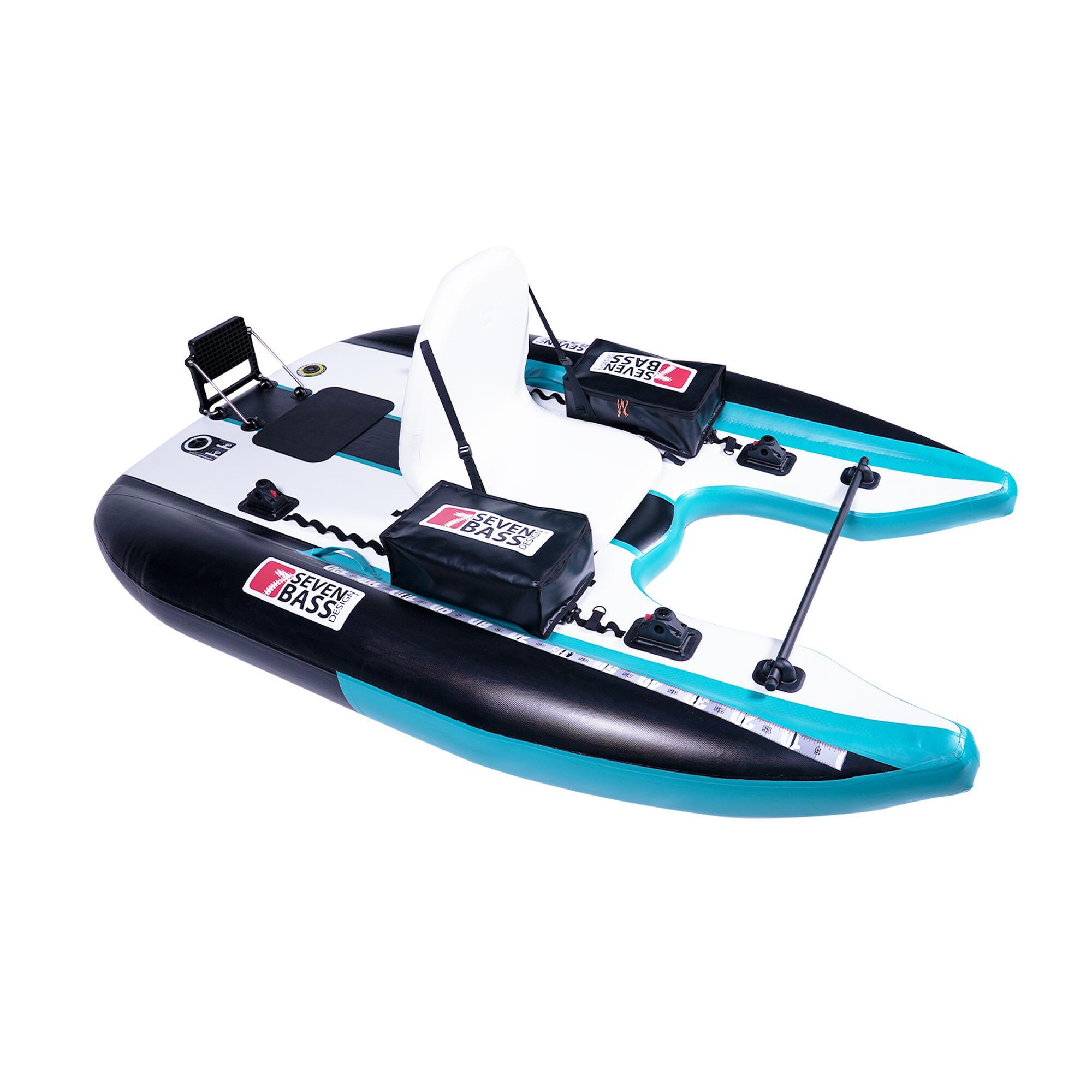 Seven Bass - Float Tube Seven Bass Flatform Xl - Black Seafoam - Float Tube - Blanc|bleu|noir - 245cm - Decathlon