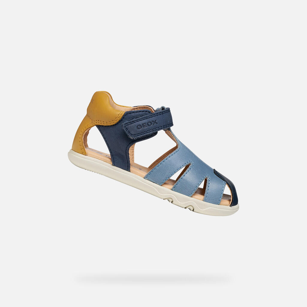 Geox - Sandales Bébé Garçon Sandal Steppieup Toddler Boy Bleu Marine/ocre - Sandales - Bleu - Decathlon