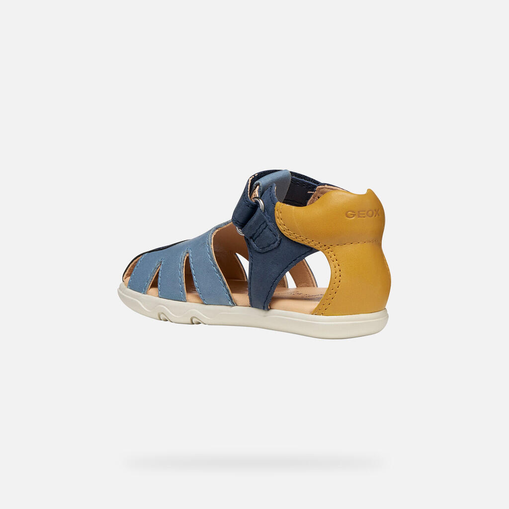 Sandales Bébé Garçon B SANDAL STEPPIEUP BOY Bleu Marine/Ocre 4/7