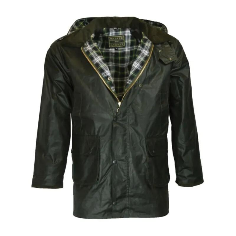 Veste Walker and Hawkes Poacher Vert Coton Ciré – style anglais 4/5