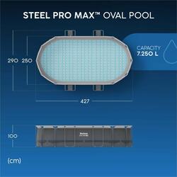 Bestway Piscine hors sol ovale 427 x 250 x 100 cm Steel Pro Max
