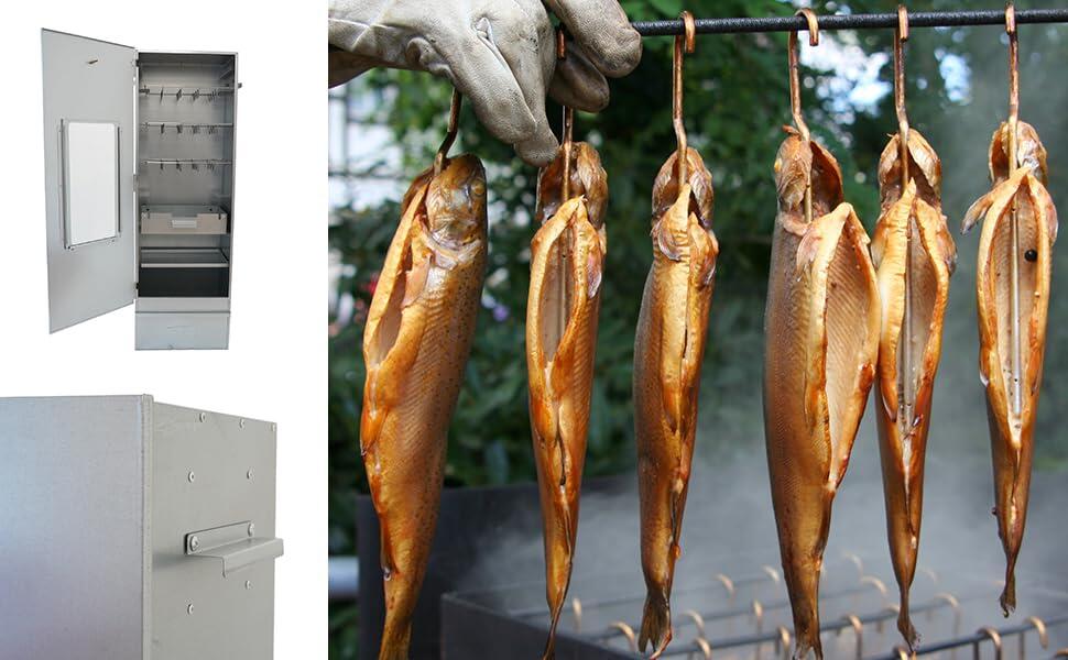 füstölőkészlet - 80cm hoog - elektromos fűtőspirál - termosztát - füstölőforgács 4/7