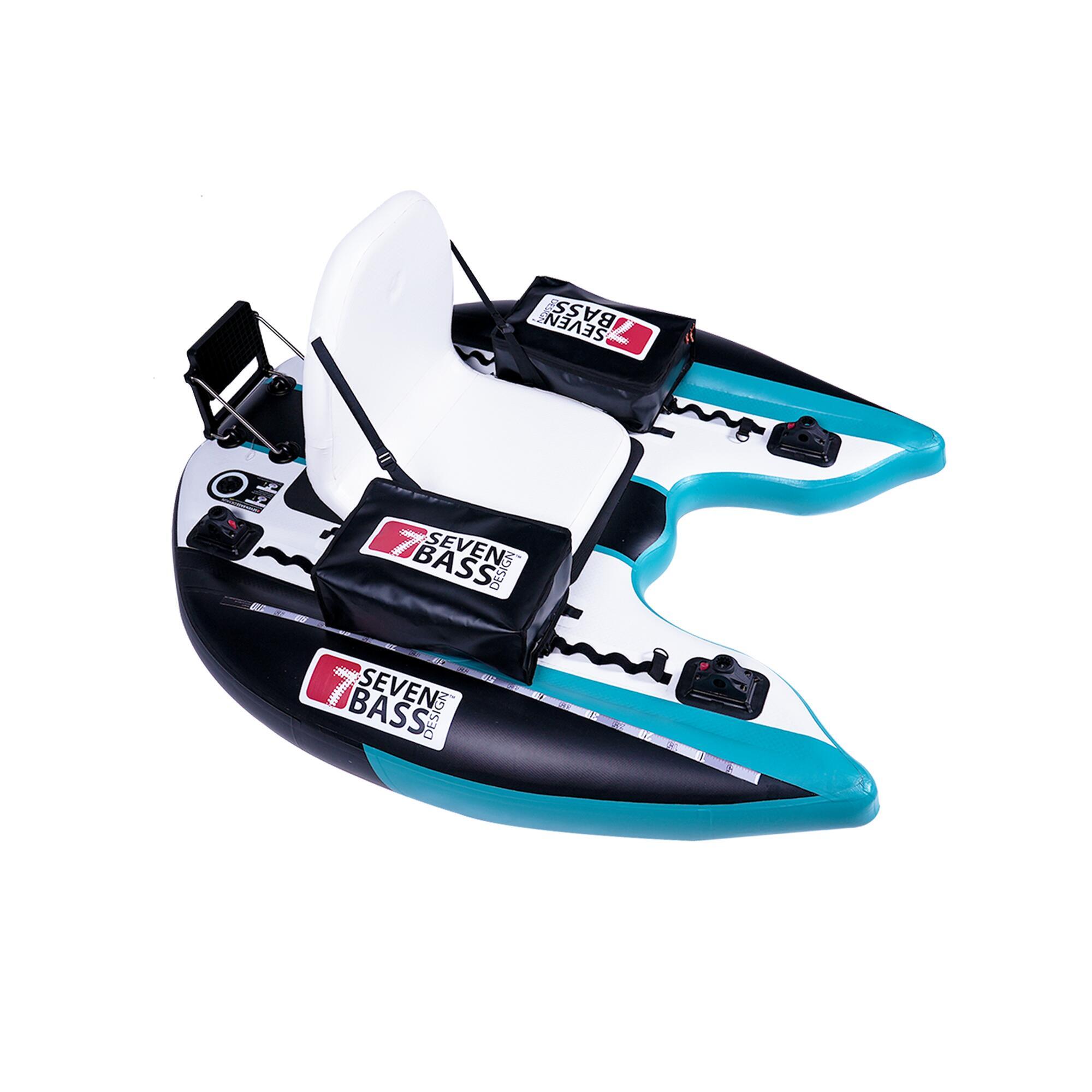 Seven Bass - Float Tube Seven Bass Flatform Junior - Black Seafoam - Float Tube - Blanc|noir|vert - 170cm - Decathlon