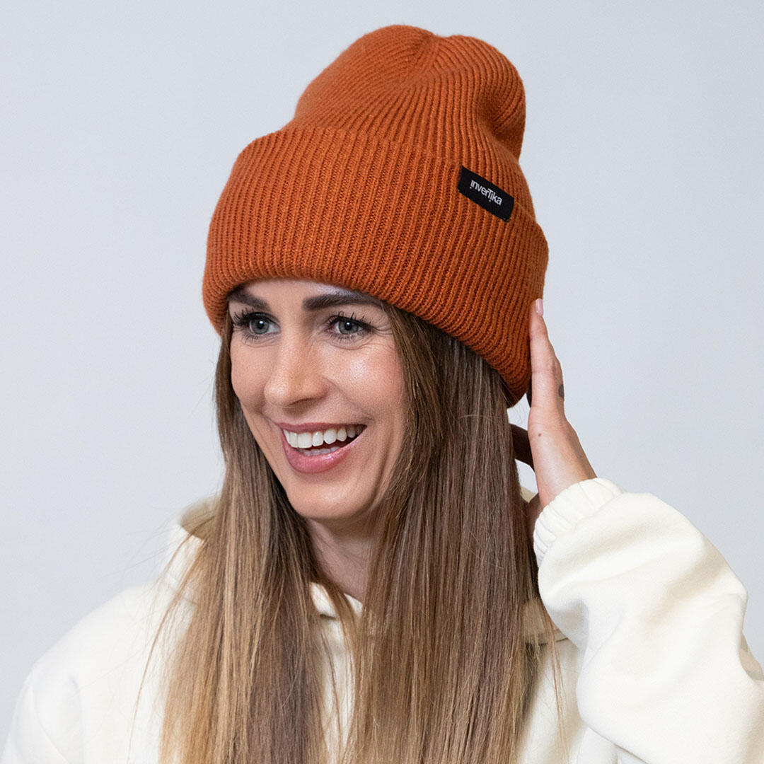 Cappello poliestere riciclato tessuto maglia costine uso quotidiano Mattone 4/4