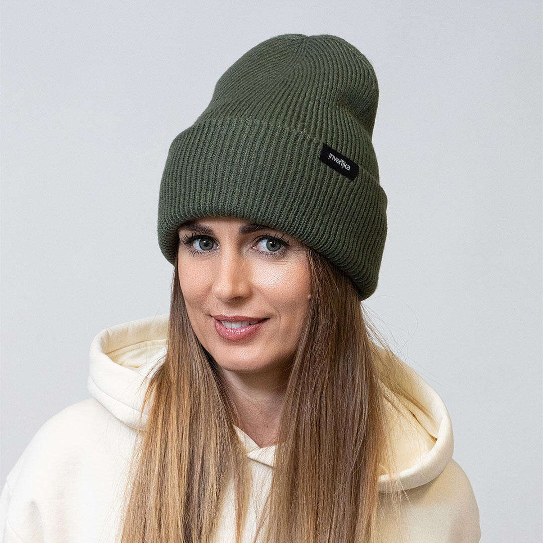 Cappello poliestere riciclato tessuto maglia costine uso quotidiano Bosco 4/4