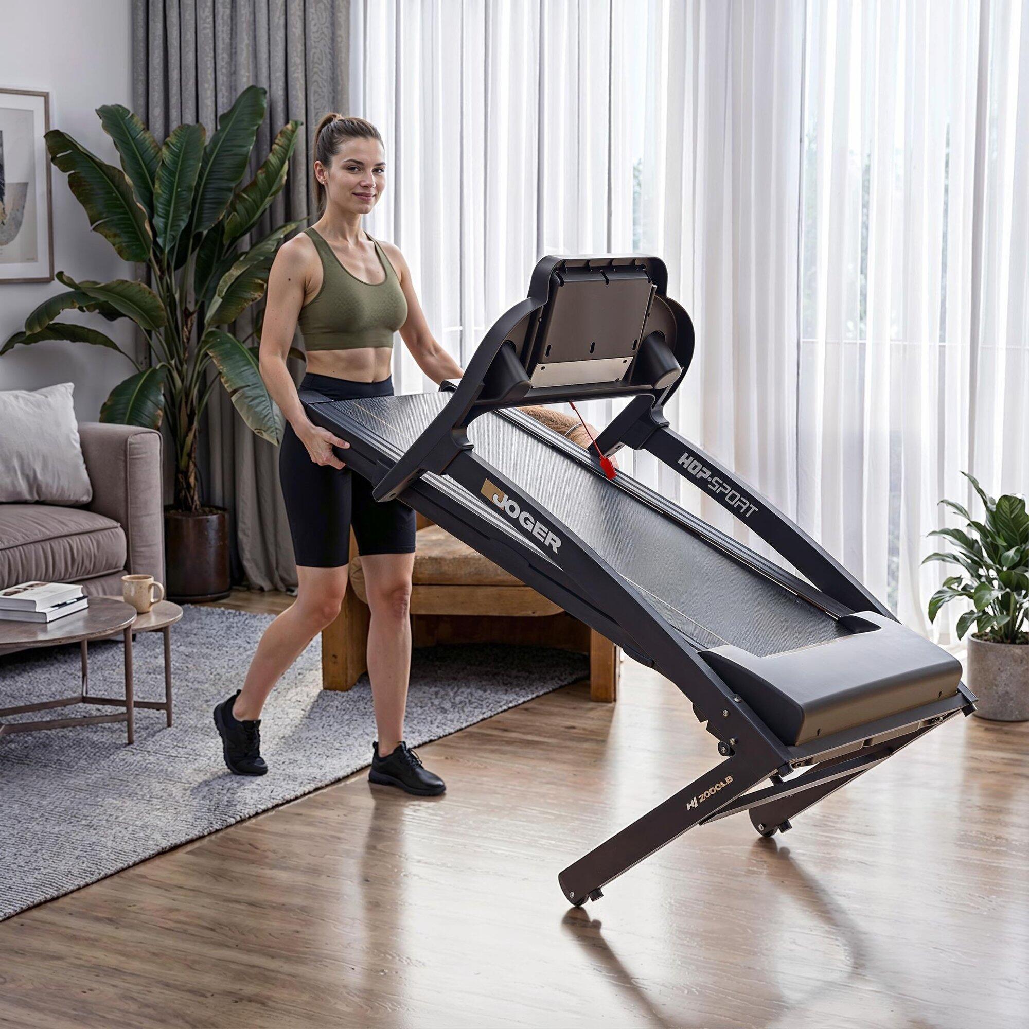 Tapis de course pliable 1-16 km/h HS-2000LB Joger, connecté Bluetooth et App 7/7