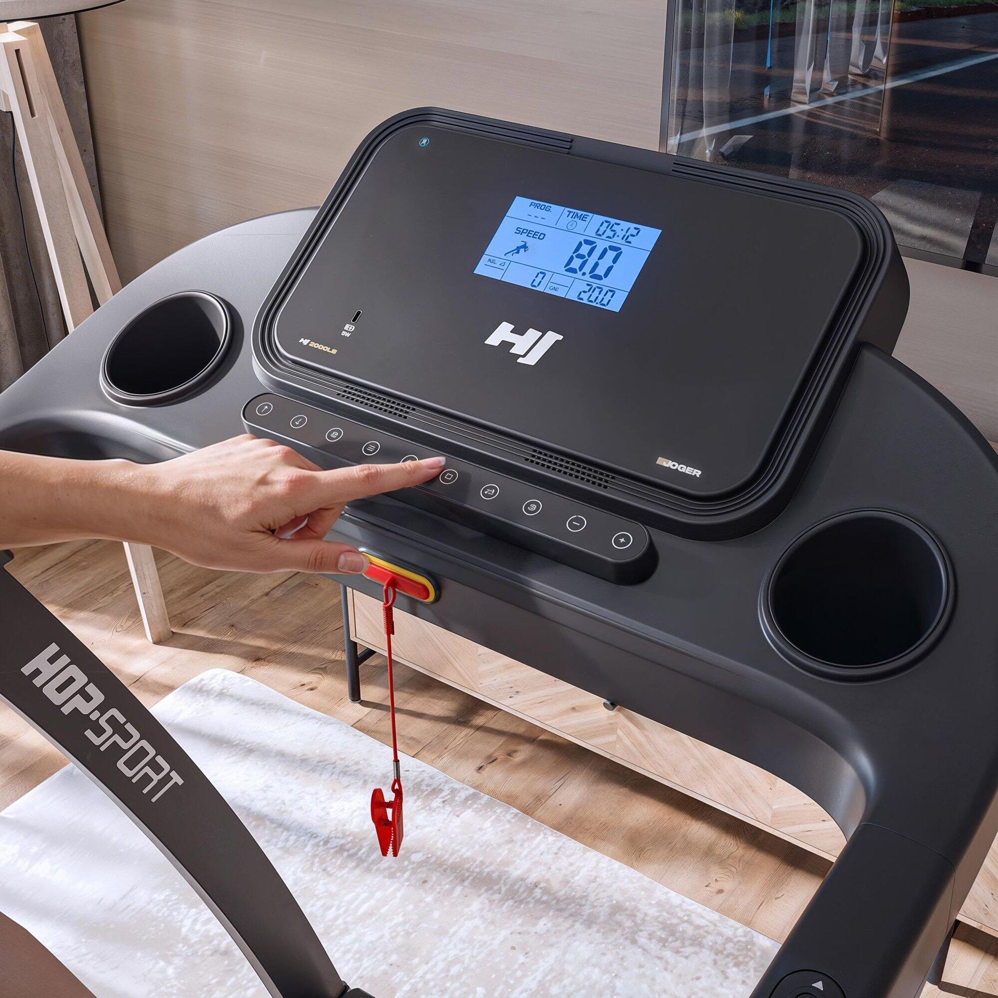 Tapis de course pliable 1-16 km/h HS-2000LB Joger, connecté Bluetooth et App 4/7