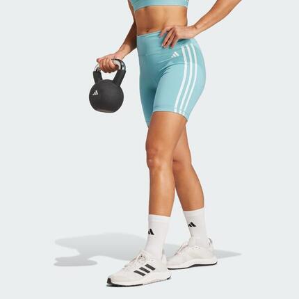 Training Essentials 3-Stripes High-Waisted Short Leggings
